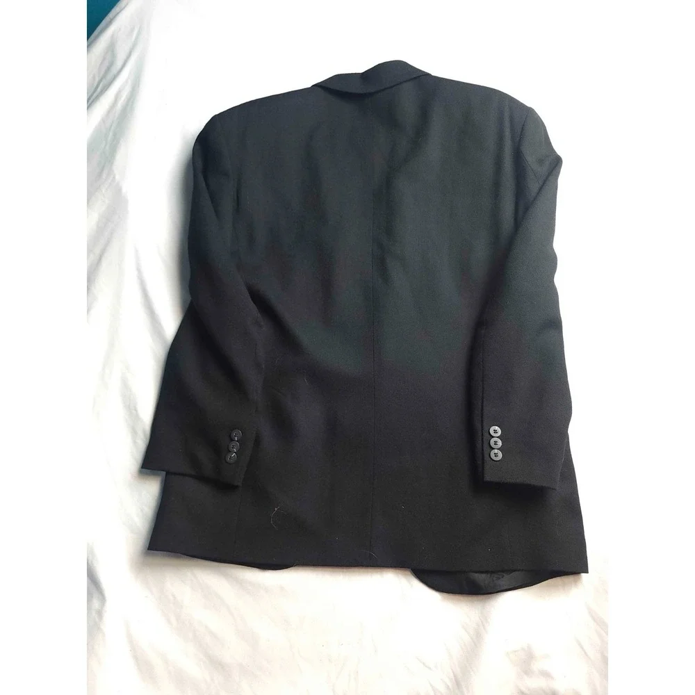 Vintage 80s‎ 90s J Riggings Suit Jacket Mens 38 Black Wool Preppy Corporate Goth